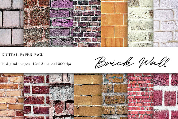 Wall Background Digital Paper in Textures - product preview 3