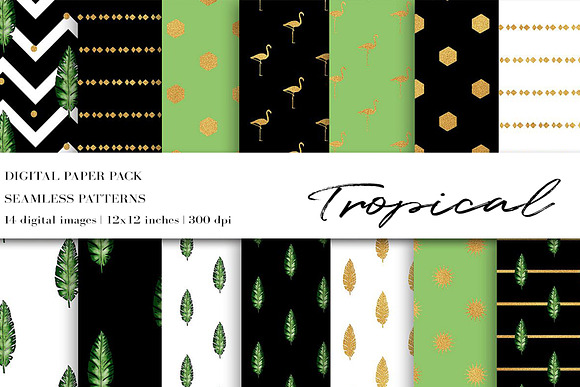 Tropical Geometric Digital Paper in Patterns - product preview 1