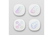 Butchers meat app icons set