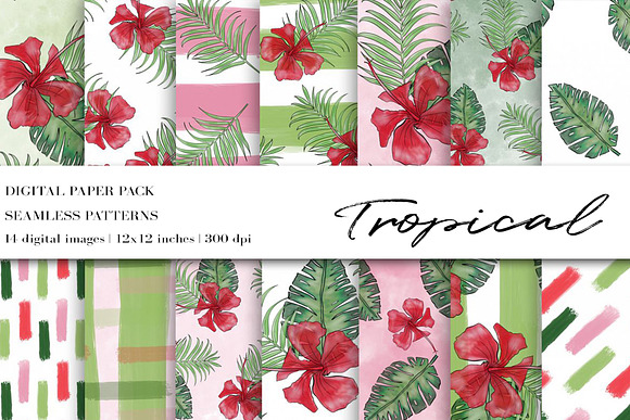 Tropical Digital Papers in Textures - product preview 4