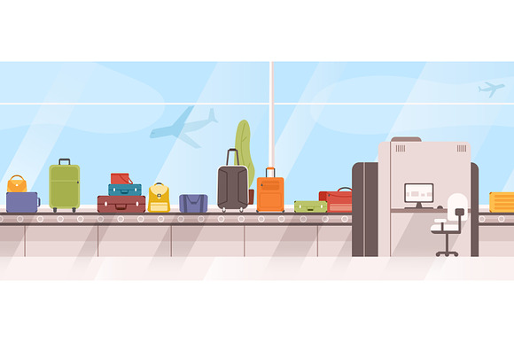 Baggage carousel at the airport in Illustrations - product preview 1