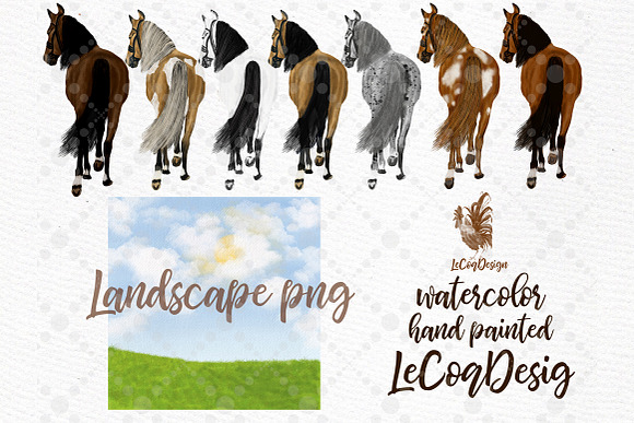 Watercolor Horse clipart in Illustrations - product preview 4