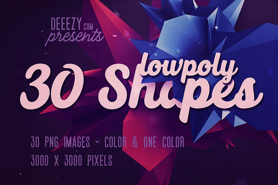 30 Low Poly Abstract Shapes