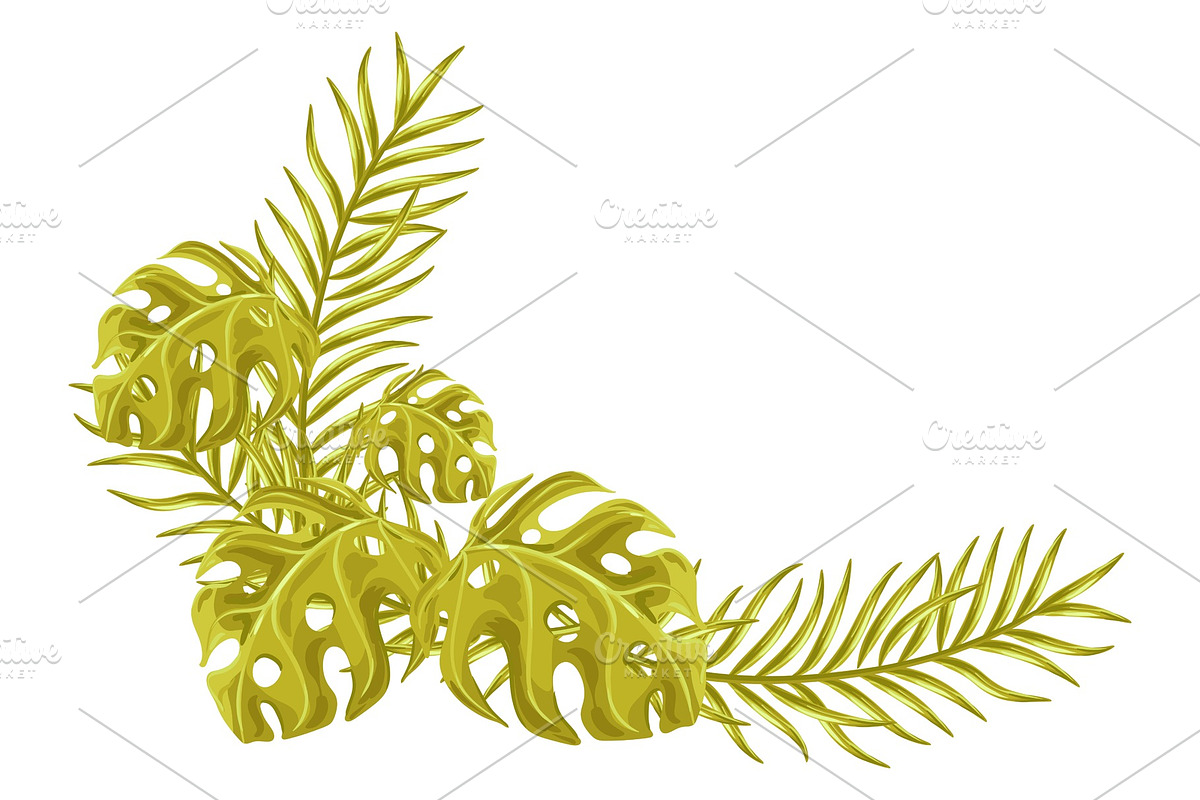 Background with palm leaves. in Illustrations - product preview 8