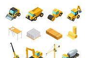 Isometric construction icons set