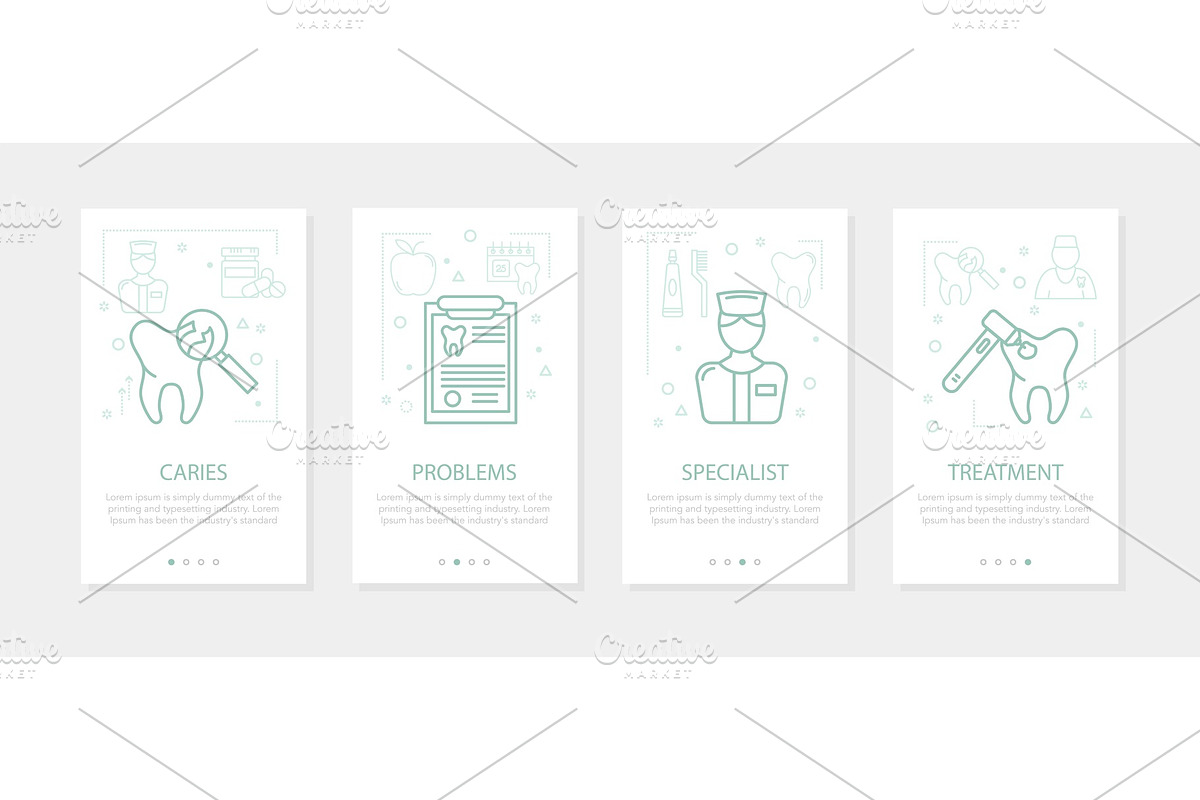 Vector four vertical mobile banners in Illustrations - product preview 8