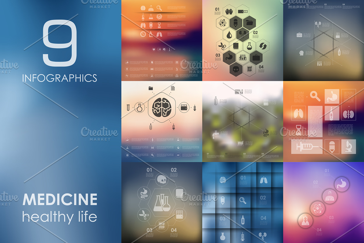 9 medicine infographics in Presentation Templates - product preview 8