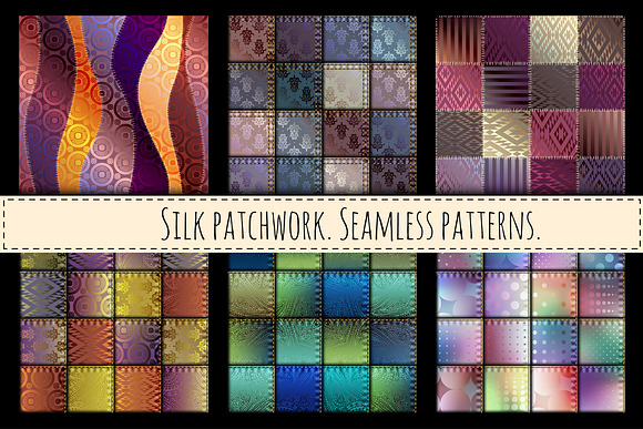 Seamless patterns. Imitation of silk in Patterns - product preview 2