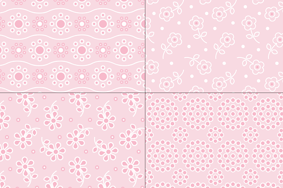 Seamless Pink Eyelet Patterns in Patterns - product preview 5