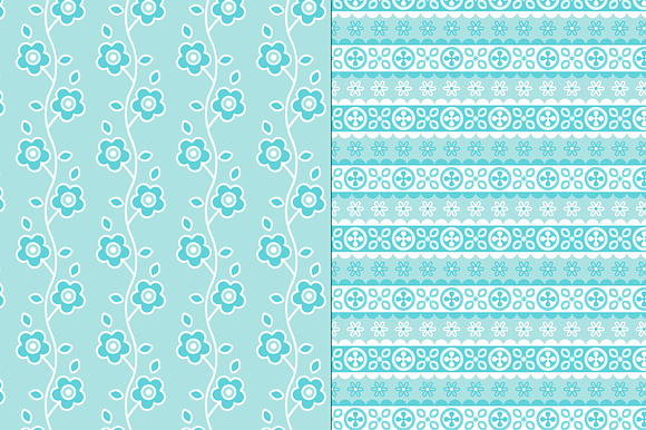 Seamless Blue Eyelet Patterns in Patterns - product preview 3