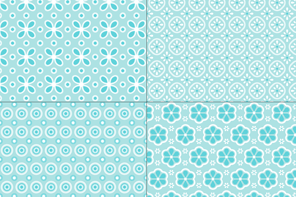 Seamless Blue Eyelet Patterns in Patterns - product preview 4