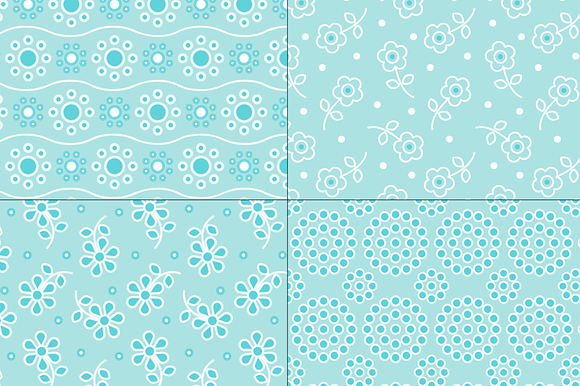 Seamless Blue Eyelet Patterns in Patterns - product preview 5