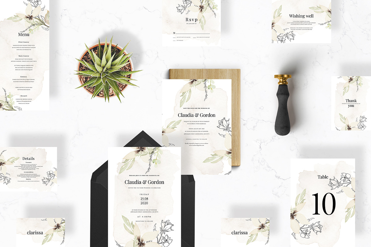 Modern Floral Wedding Suite in Wedding Templates - product preview 8