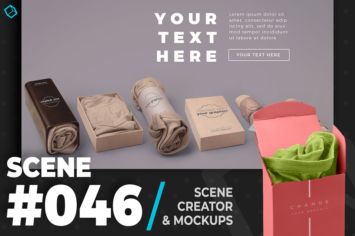 Vintage T-shirt Packaging Mockup in Scene Creator Mockups - product preview 8