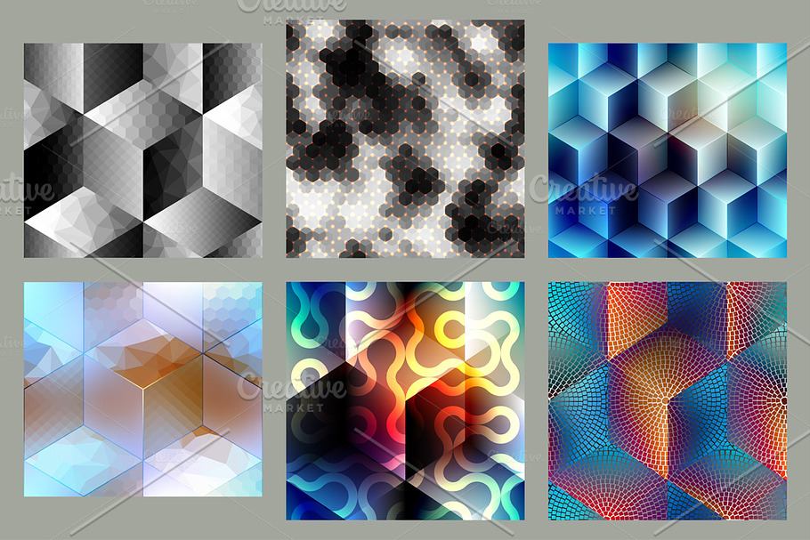Abstract cubes patterns. in Patterns - product preview 8