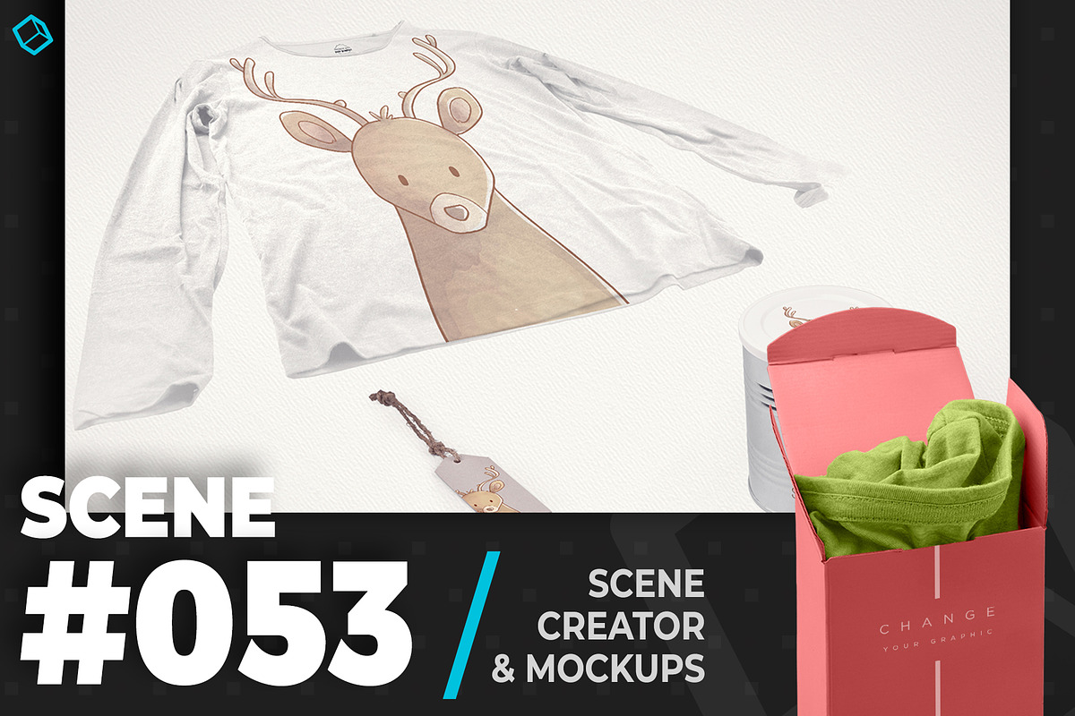 Kids Long Sleeve Shirt Mockup in Scene Creator Mockups - product preview 8
