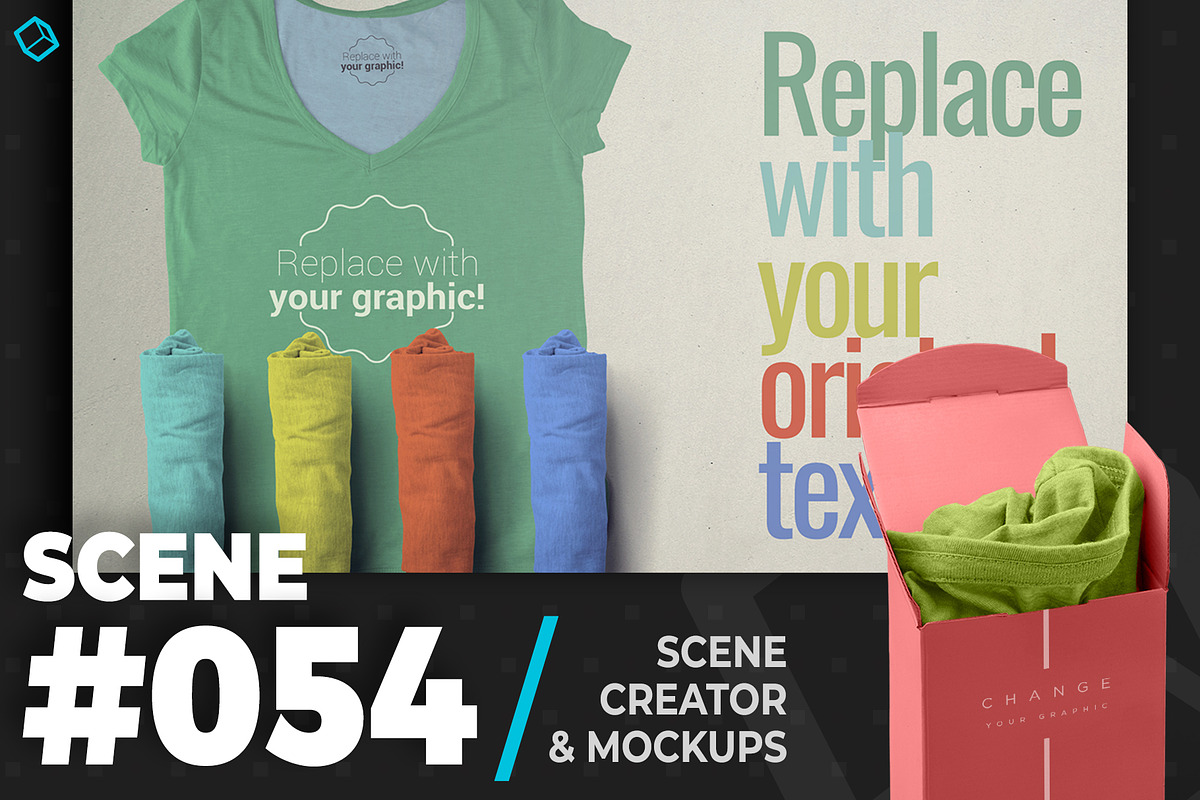 Multi-Color T-shirt Mockup in Scene Creator Mockups - product preview 8