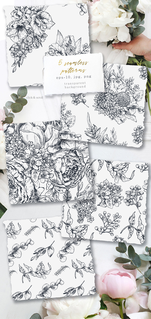 Vector wedding floral collection in Illustrations - product preview 13
