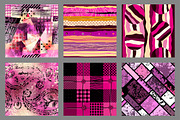 Seamless patterns in magenta color.