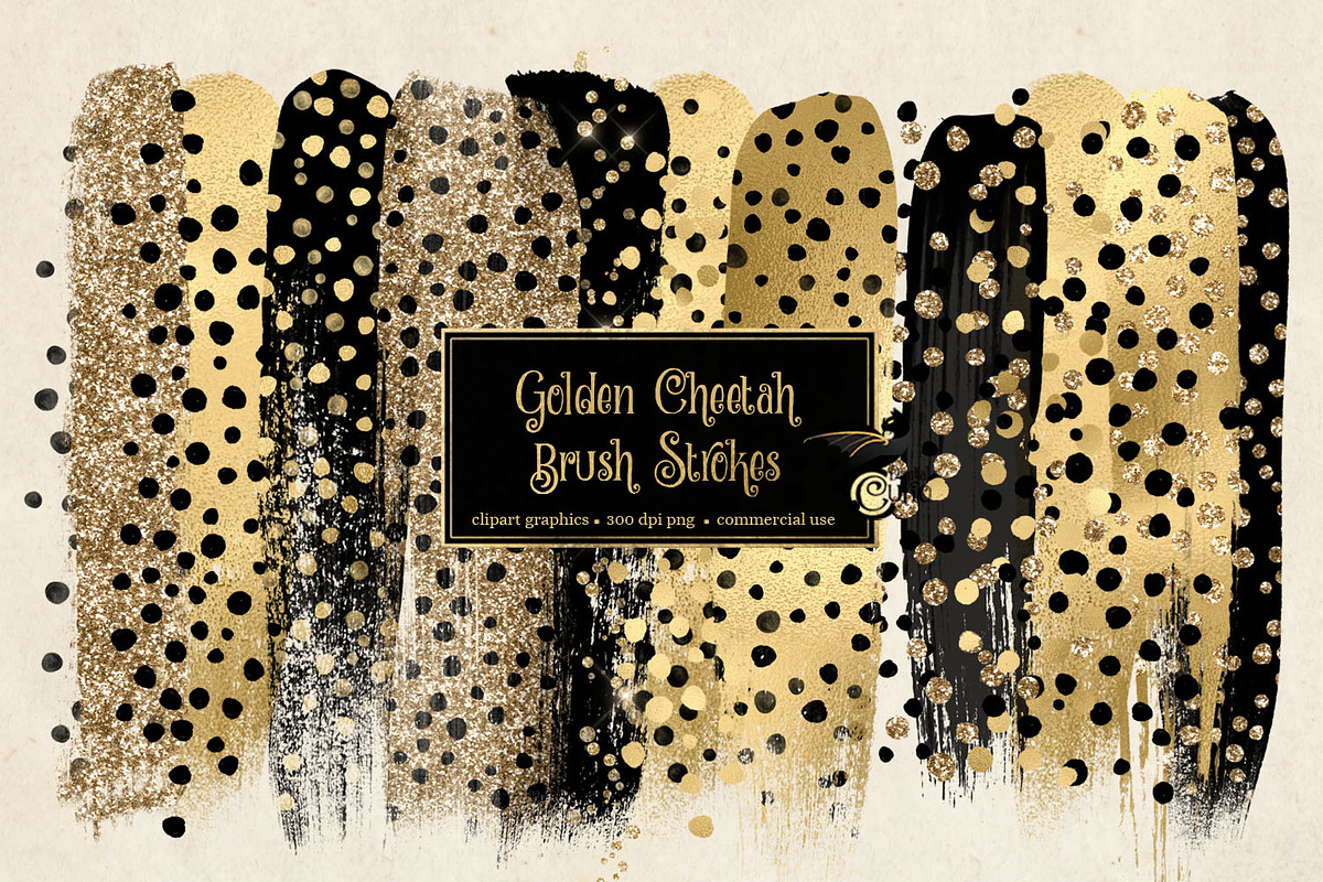 Golden Cheetah Brush Strokes in Objects - product preview 8