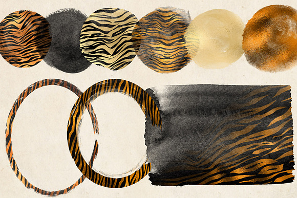 Golden Tiger Brush Strokes in Objects - product preview 2