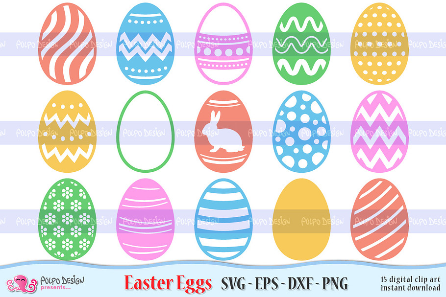 Easter Egg SVG, Eps, Dxf and Png