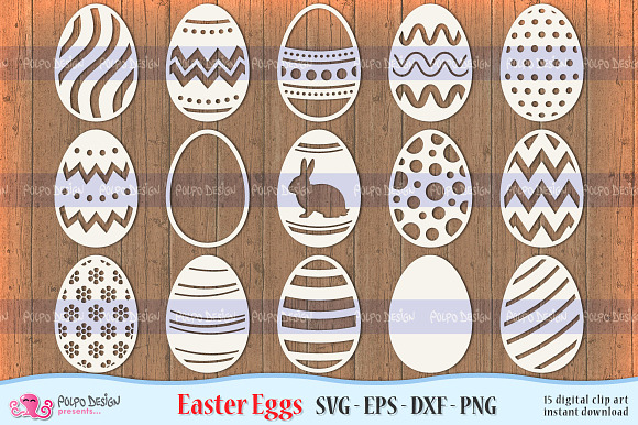 Easter Egg SVG, Eps, Dxf and Png in Objects - product preview 1