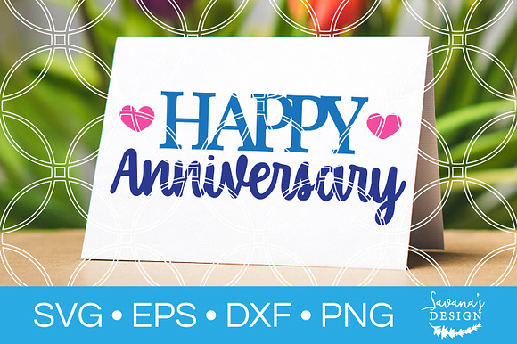 Happy Anniversary SVG Cut File in Illustrations - product preview 1