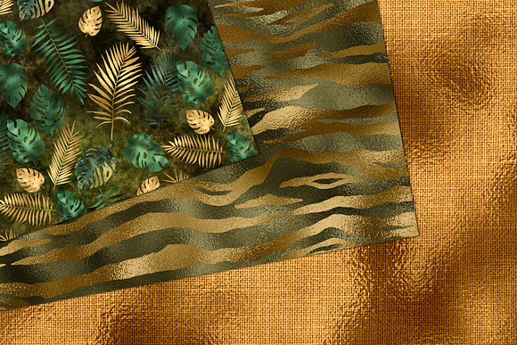Jungle Gold Digital Paper in Textures - product preview 2