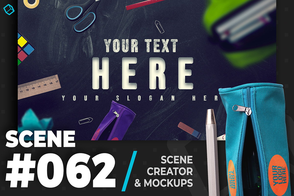 Back To School & Black Chalkboard in Scene Creator Mockups - product preview 8