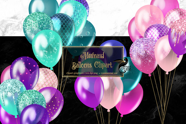 Mermaid Balloons Clipart