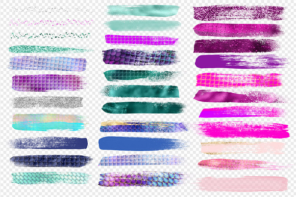 Mermaid Brush Strokes Clipart in Objects - product preview 2