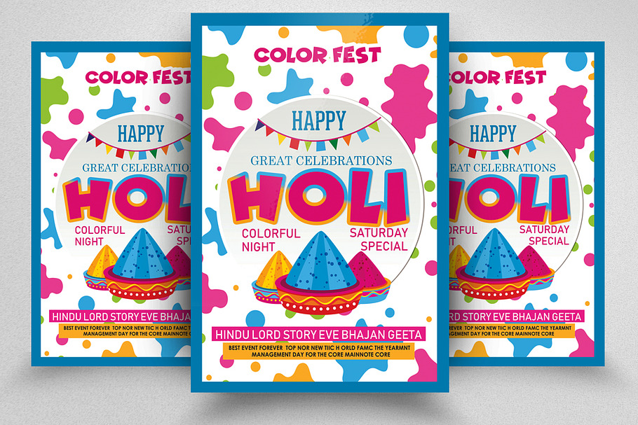 Holi Color Festival Flyer/Poster in Flyer Templates - product preview 8