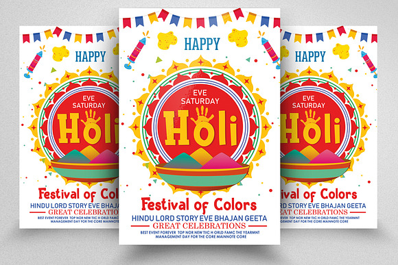 Holi Festival of Color Flyer/Poster in Flyer Templates - product preview 1