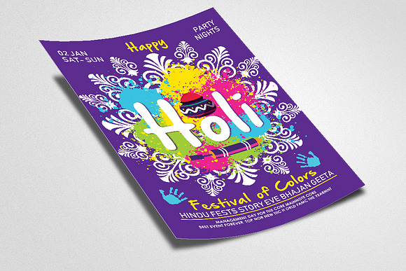 Holi Festival Flyer/Poster Template in Flyer Templates - product preview 1