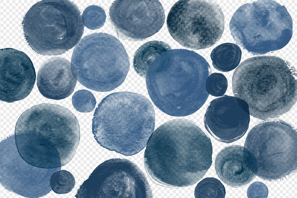 Navy Watercolor Circles in Illustrations - product preview 2