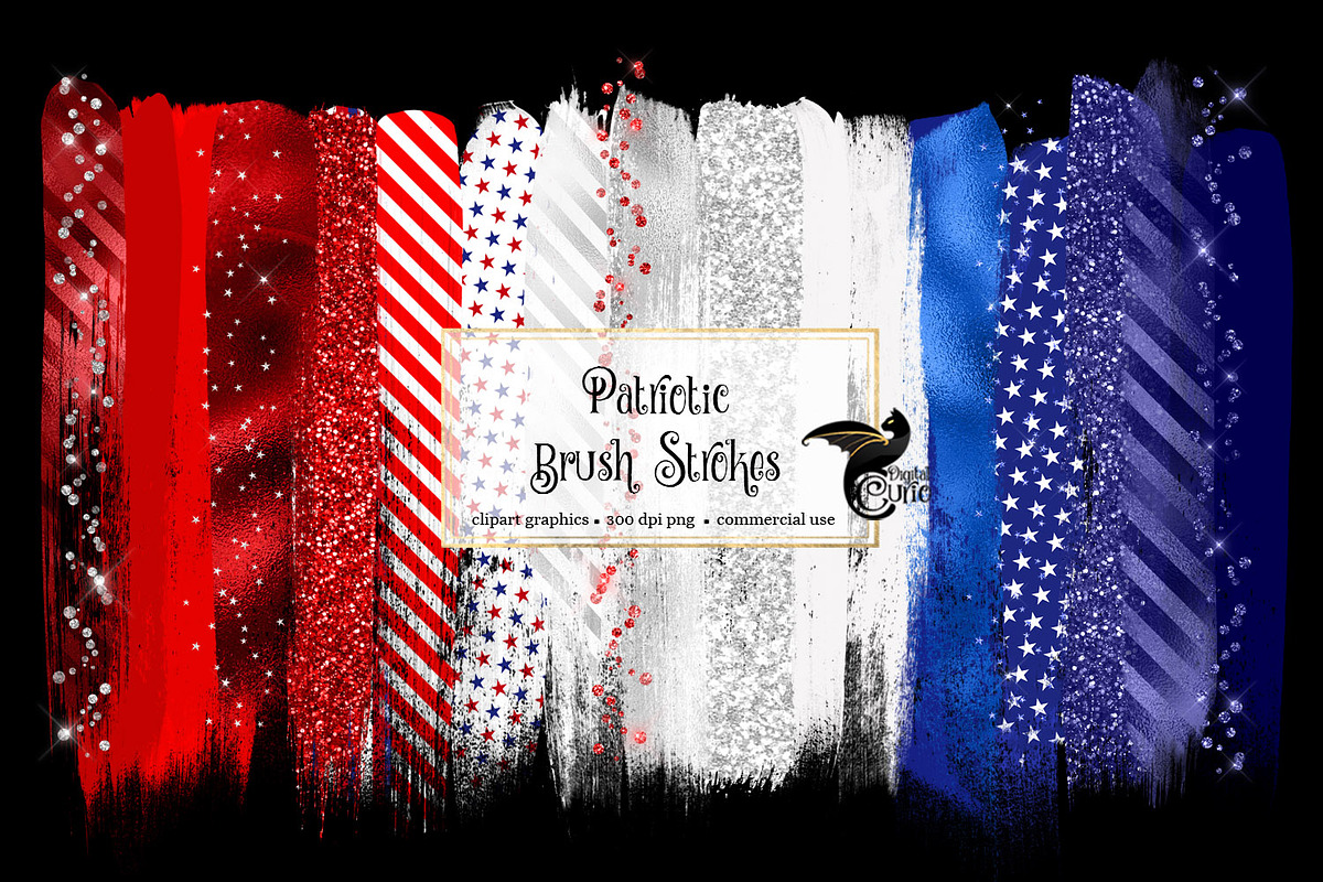 Patriotic Brush Strokes Clipart in Objects - product preview 8