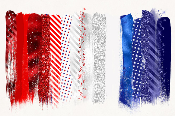 Patriotic Brush Strokes Clipart in Objects - product preview 1