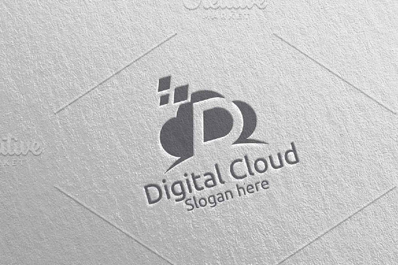 Digital Cloud Letter D Logo 76 in Logo Templates - product preview 4