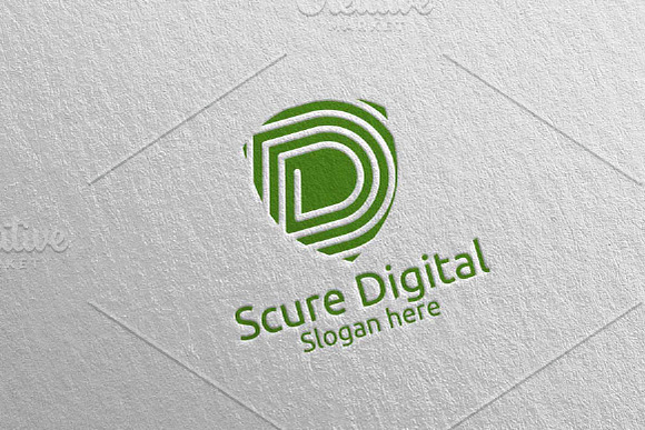Secure Digital Letter D Logo 78 in Logo Templates - product preview 3
