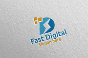 Fast Digital Letter D Logo 81