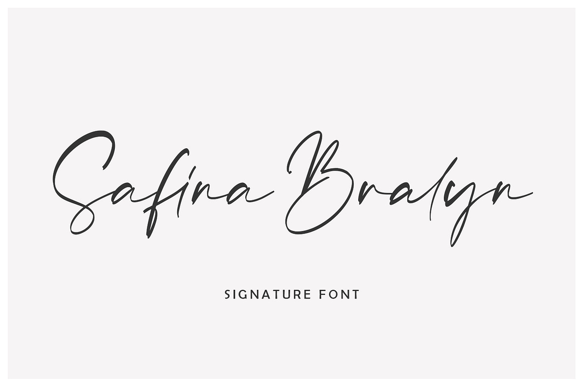 Safina Bralyn | Signature Font in Script Fonts - product preview 8