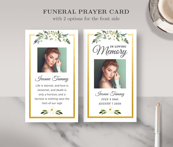 Funeral/ Memorial Prayer Card PC002 in Card Templates - product preview 1