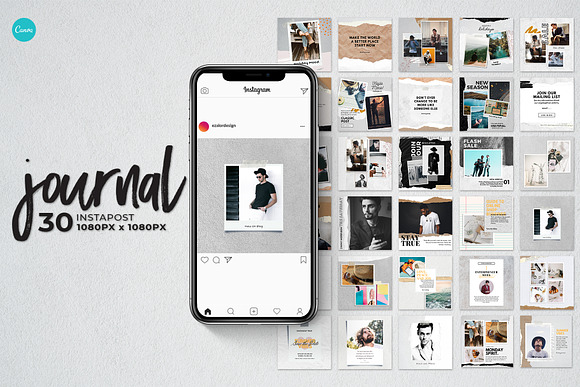 Journal Stories and Post | Canva in Instagram Templates - product preview 9