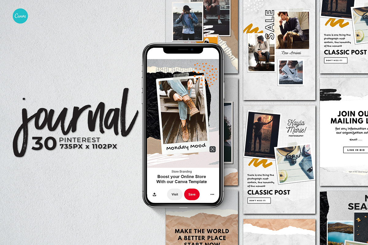 Journal Pinterest | Canva in Pinterest Templates - product preview 8