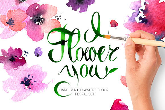 Vector Floral Collection of Painted in Illustrations - product preview 3