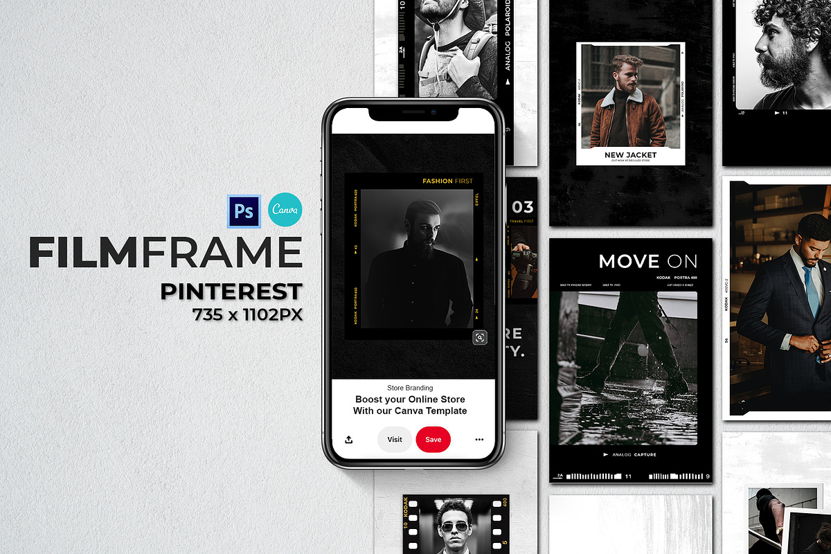 Pinterest Film Frame in Pinterest Templates - product preview 8