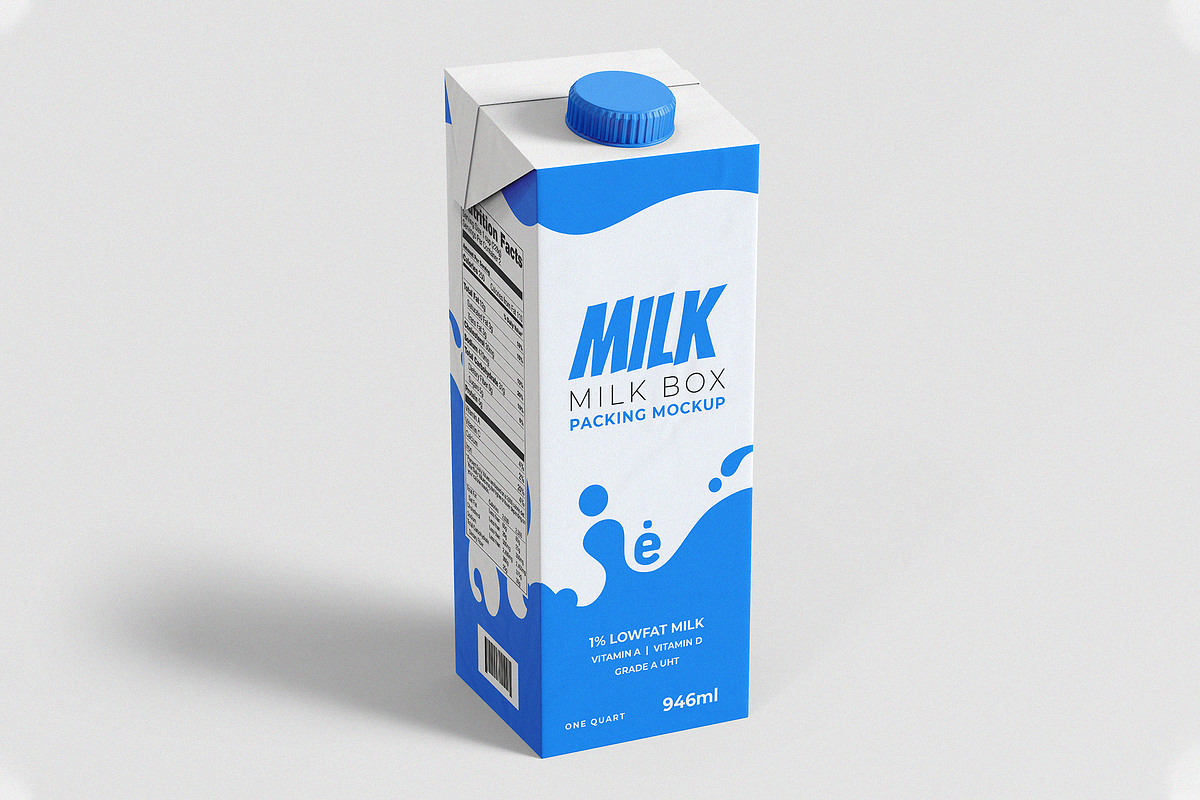Milk Box Mock-Up Template in Product Mockups - product preview 8