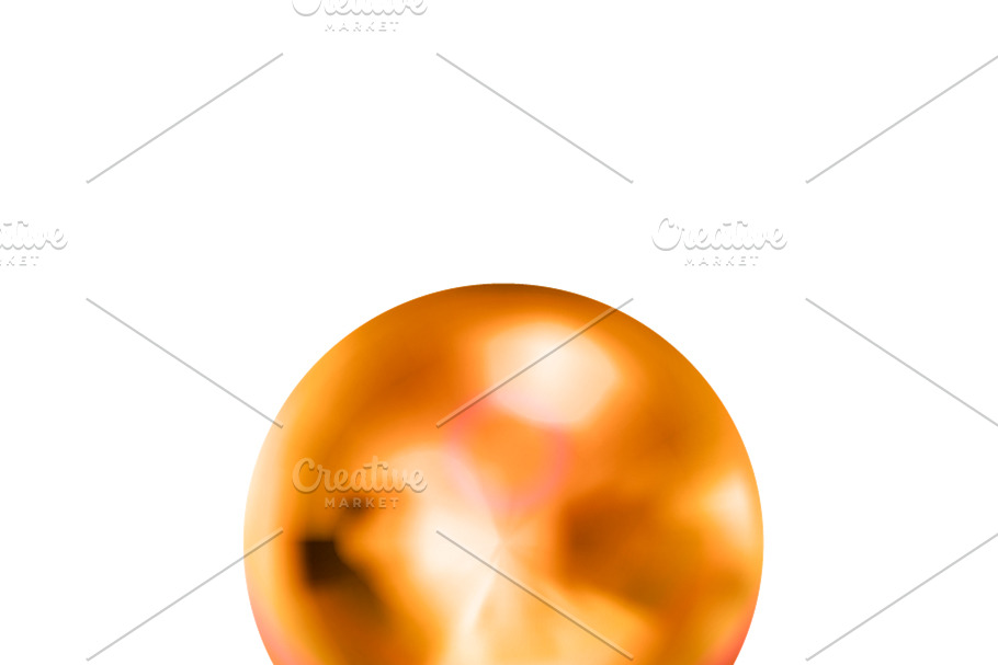 Pink gold sphere with glares in Objects - product preview 8