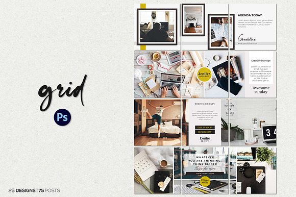 Agenda Insta Grid (Triple Posts) in Instagram Templates - product preview 3